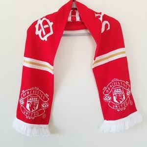 Manchester United Knit Red White Scarf